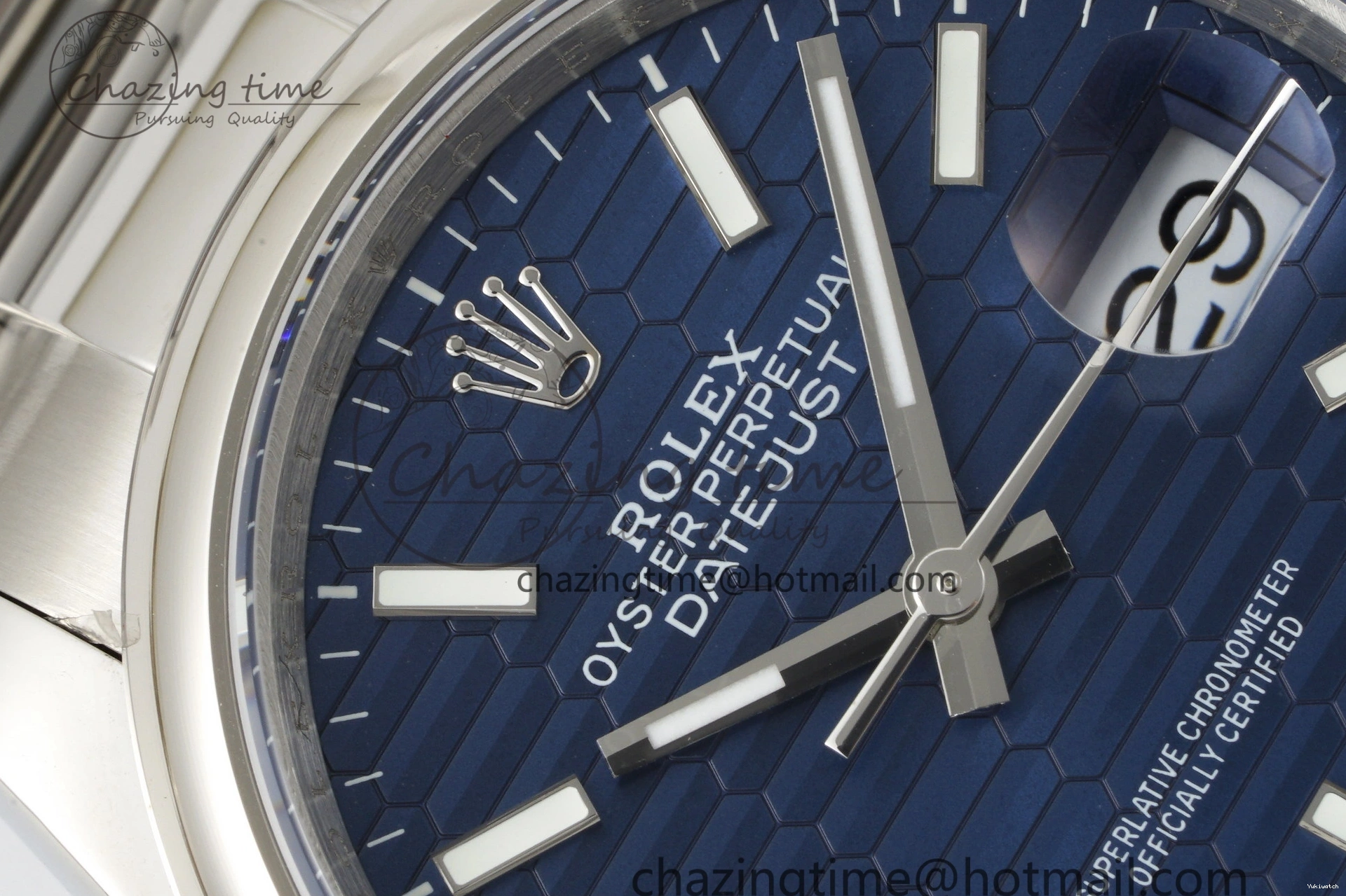 Steel Oyster DateJust 36 Textured Dial V2 on 904L JDF Blue VR3235 SS Bracelet 0228